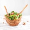 Large Olive Wood Salad Bowl with Salad Forks – Handcrafted Mediterranean Kitchen Set