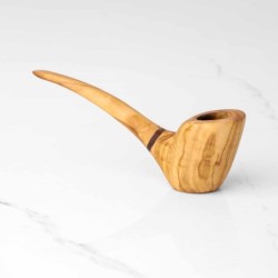 Handmade Olive Wood Smoking Pipe – Natural Wooden Pipe for Tobacco Lovers