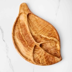 Olive Wooden Leaf Serving Plate