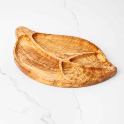 Olive Wooden Leaf Serving Plate