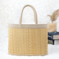 Practical Straw Bag with Handle / Straw Handbag Handmade / Womens Handbag Handmade from Straw