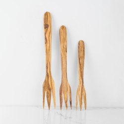 Personalized Olive Wood Salad Fork – Handmade Natural Wooden Utensil | Artisraw Tunisie