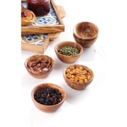 Set of 6 Small Olive Wood Bowls Handmade