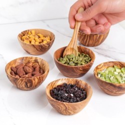 Set of 6 Small Olive Wood Bowls Handmade