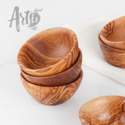 Set of 6 Small Olive Wood Bowls Handmade