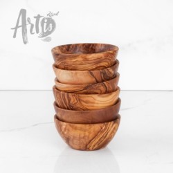 Set of 6 Small Olive Wood Bowls Handmade
