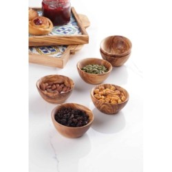 Set of 6 Small Olive Wood Bowls Handmade