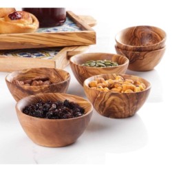 Set of 6 Small Olive Wood Bowls Handmade