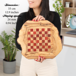 Olive Wood Chess Board Only – Handmade by Artisraw