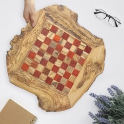 Olive Wood Chess Board Only – Handmade by Artisraw