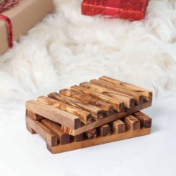 Set of 3 Handmade Olive Wood Soap Dishes/Trays- Artisraw Tunisie