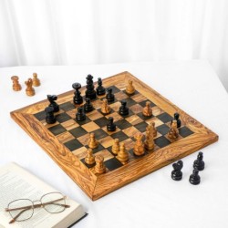 Handmade Tunisian Olive Wood Chess Board | Artisraw