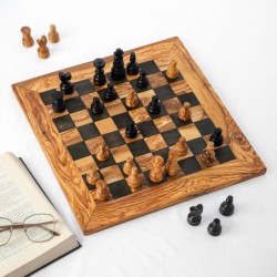Handmade Tunisian Olive Wood Chess Board | Artisraw