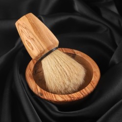 Olive Wood Shaving Set for Men – Handmade Brush, Bowl & Straight Razor | Artisraw Tunisie
