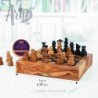 OliveWood Folding Chess Set With Storage and Chess Pieces - Artisraw Tunisie