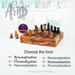 OliveWood Folding Chess Set With Storage and Chess Pieces - Artisraw Tunisie