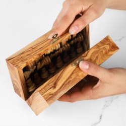 OliveWood Folding Chess Set With Storage and Chess Pieces - Artisraw Tunisie