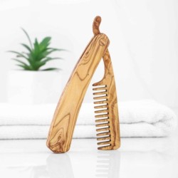 Olive wood beard comb - Artisraw Tunisie
