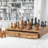 Olive Wood Chess Set with Drawer – Inlaid Board
