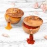 Set of 2 Salt Cellars with Spoon/Spice Jars with Lid and Spoon made of Tunisian Olive Wood (+2 Small Spice Spoon &amp Free Wood 