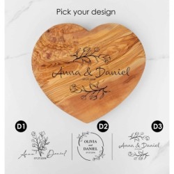 Wood Heart Shaped Charcuterie Board