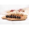 Olive Wood Chess Set with Irregular Rustic Board – Handcrafted Rustic Elegance
