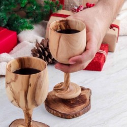 Gift Set of 2 Wooden Goblets