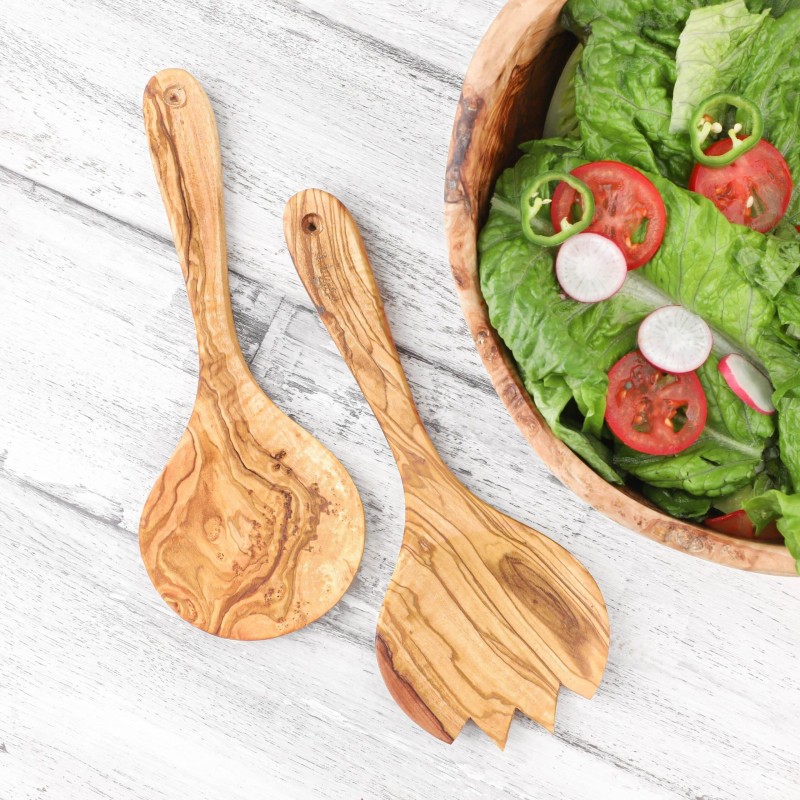 Set of Big Wood Spoon and Wooden Spork