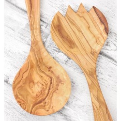 Set of Big Wood Spoon and Wooden Spork