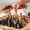 Olive Wood Chess Set with Irregular Rustic Board – Handcrafted Rustic Elegance
