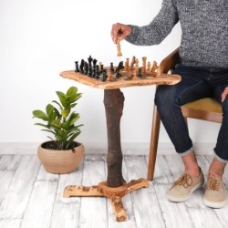 Luxury Wood Chess Table with Wooden Chess Pieces