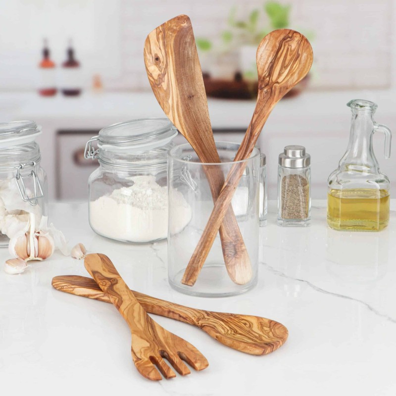 Set of 4 Handmade Wood Utensils for Cooking