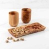 Divided serving dish made of Tunisian Olive Wood