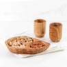 Divided serving dish made of Tunisian Olive Wood