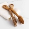Olive wood toast tongs