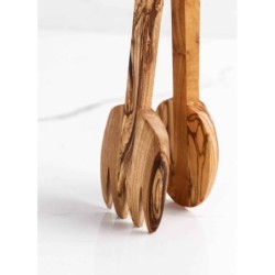 Olive wood toast tongs