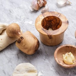 Garlic Press made of Tunisian Olive Wood