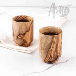 Wooden Drinking Cups. Wood Mug Set of 2