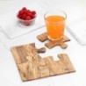 Puzzle Custom Coasters Handmade from Olive Wood