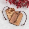 Custom Olive Wood Luggage Tags – Handmade Personalized Travel Accessory
