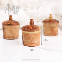Set of 3 Candle Holders Handmade from Olive Wood