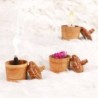 Set of 3 Candle Holders Handmade from Olive Wood