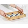 Wood Serving Tray with Handles and Ceramic Tiles