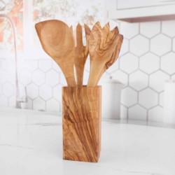 Handmade Olive Wood Kitchen Utensils Set – Natural Cooking Tools
