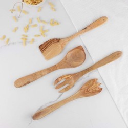 Handmade Olive Wood Kitchen Utensils Set – Natural Cooking Tools