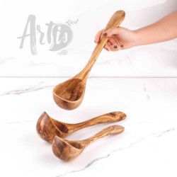 Handmade Wooden Ladle Spoon Set of 3