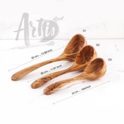 Handmade Wooden Ladle Spoon Set of 3