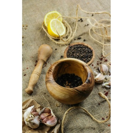 Large Wood Mortar and Pestle. Tunisian Handmade