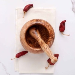 Large Wood Mortar and Pestle. Tunisian Handmade