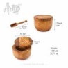 Wooden Salt Cellar with Lid and Wooden Spoon
